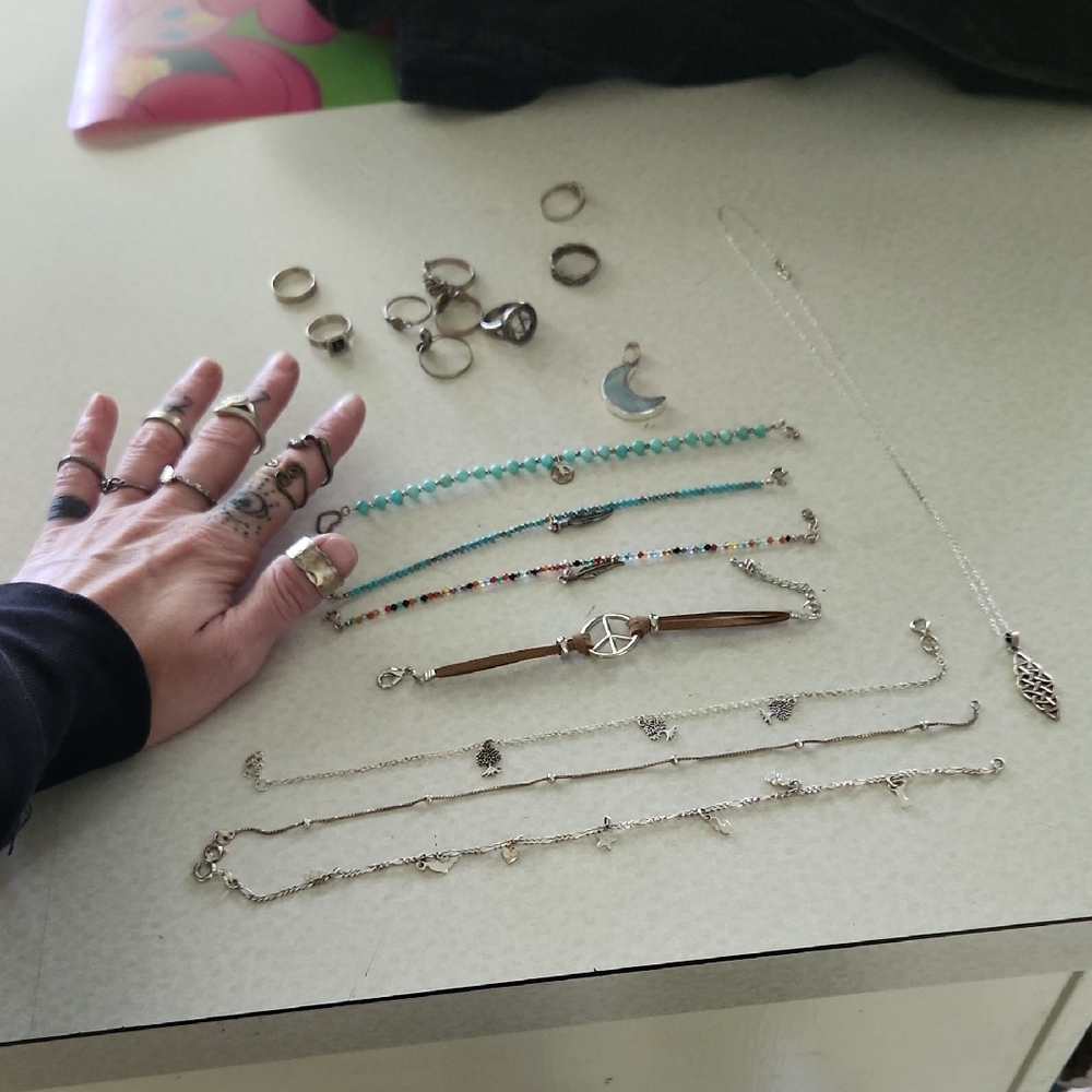 Large Lot Of Sterling Silver Jewelry